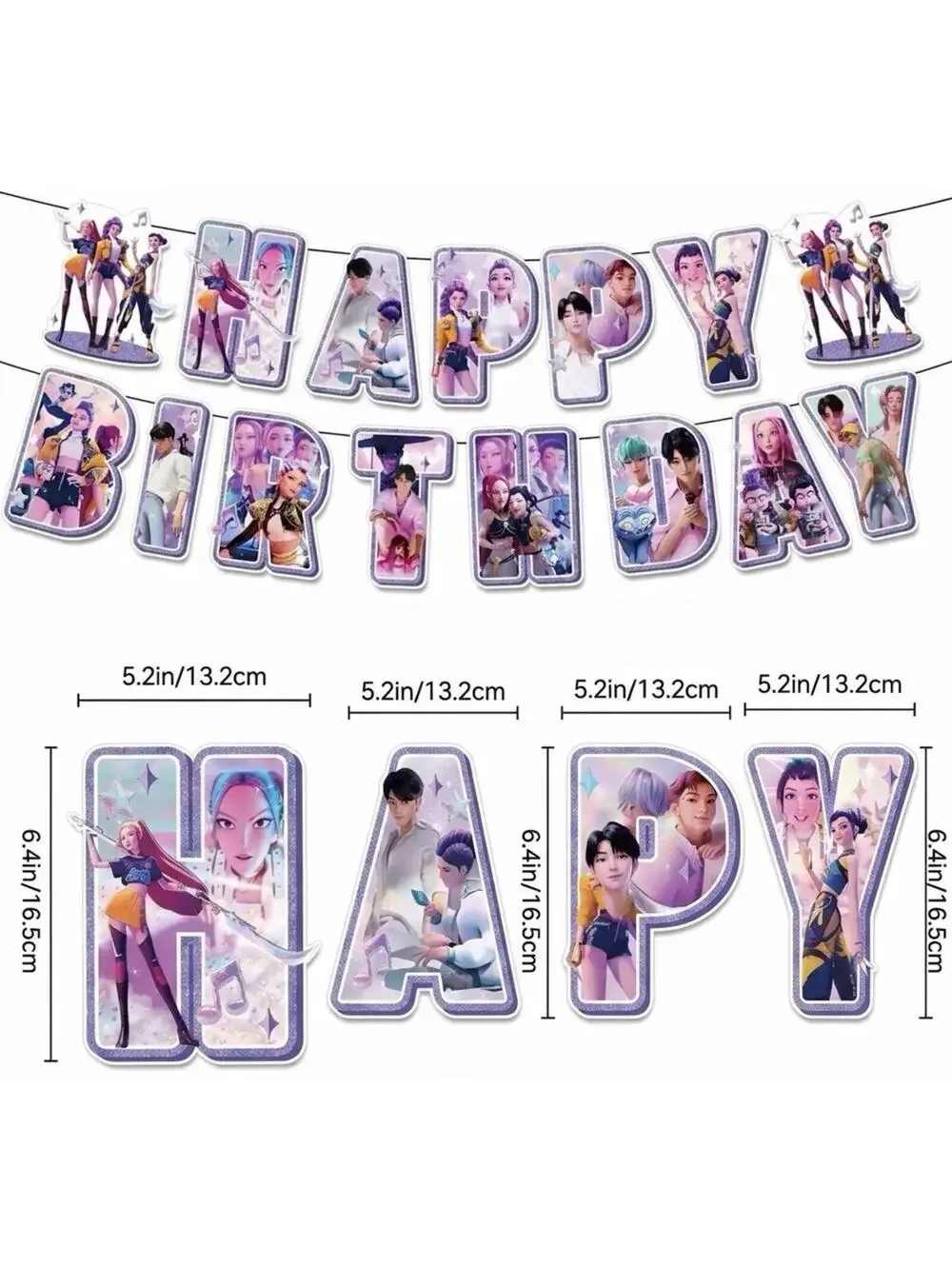 Anime Witch Girl Idol Birthday Party Decor Set - Backdrop Banner, Balloons